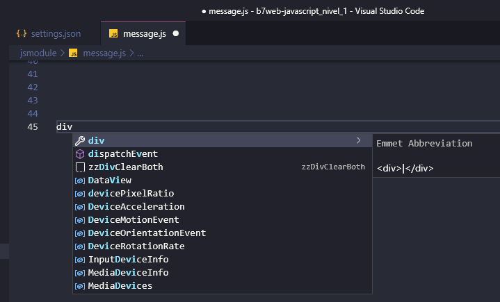 vscode-emmet-html-javascript-active