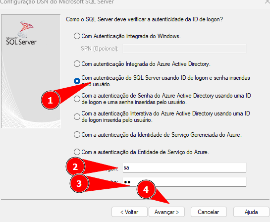 Detalhes da configura&ccedil;&atilde;o ODBC