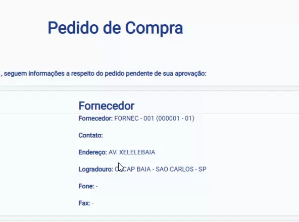 Workflow de Pedido de compra
