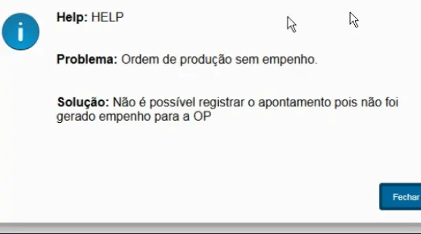 Protheus Ordem de Produ&ccedil;&atilde;o sem Empenho